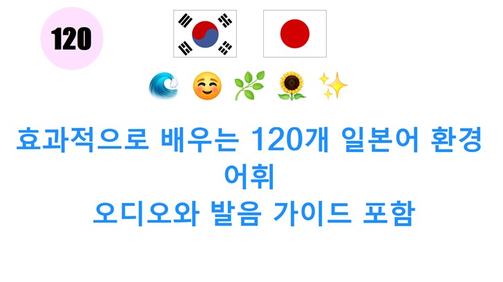 효과적으로 배우는 120개 일본어 환경 어휘: 오디오와 발음 가이드 포함
